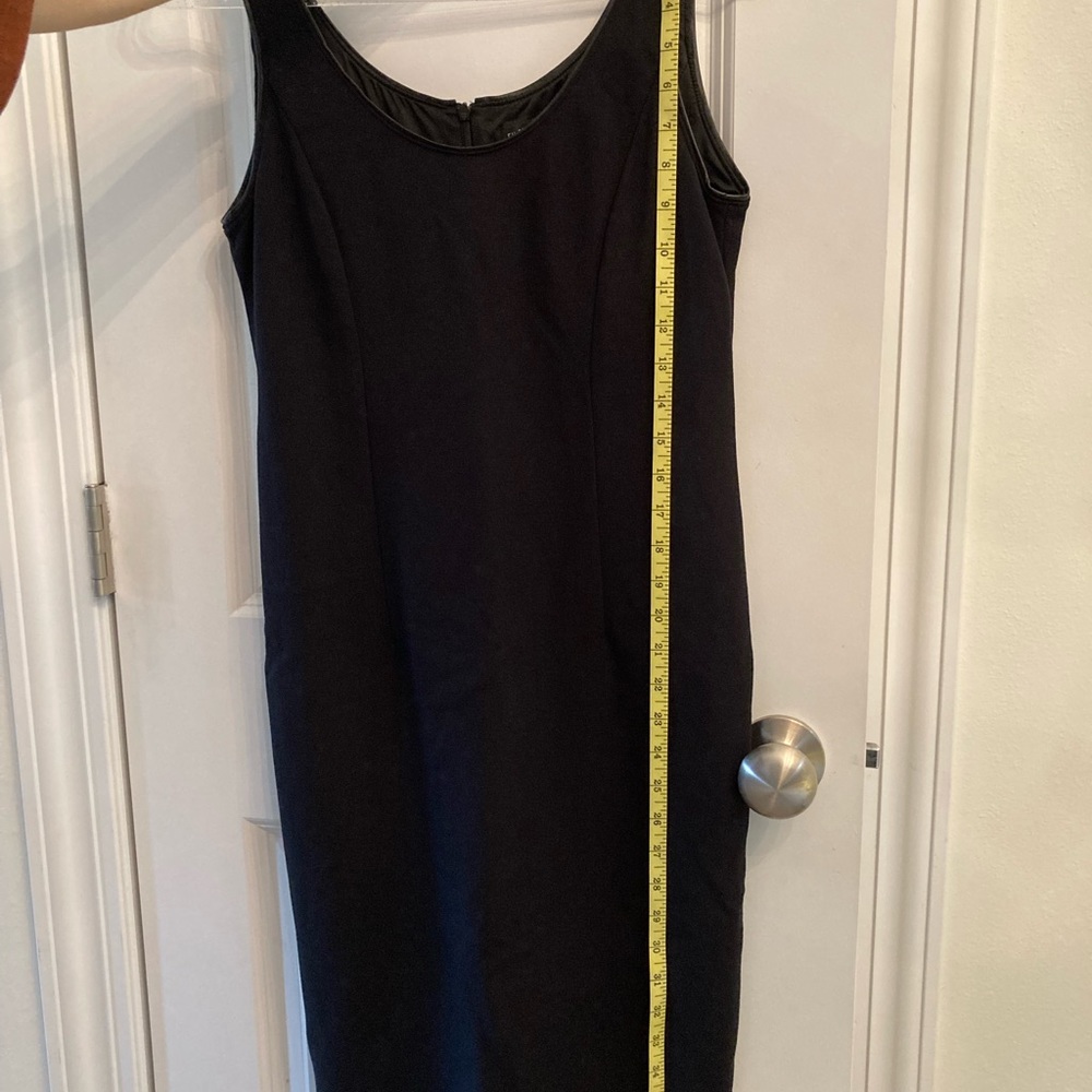 Eileen Fisher black ponte leather trim dress XS - Picture 5 of 9